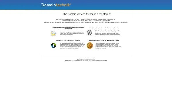 Website Screenshot: RA Mag. Fischer - Domain www.ra-fischer.at is registered by Domaintechnik® - Date: 2023-06-26 10:19:35
