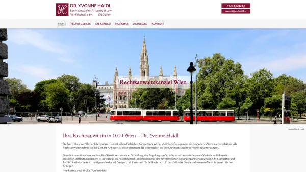 Website Screenshot: Rechtsanwaltskanzlei Dr. Yvonne Haidl - Rechtsanwalt Wien - Dr. Yvonne Haidl, 1010 Wien - Date: 2023-06-26 10:19:35