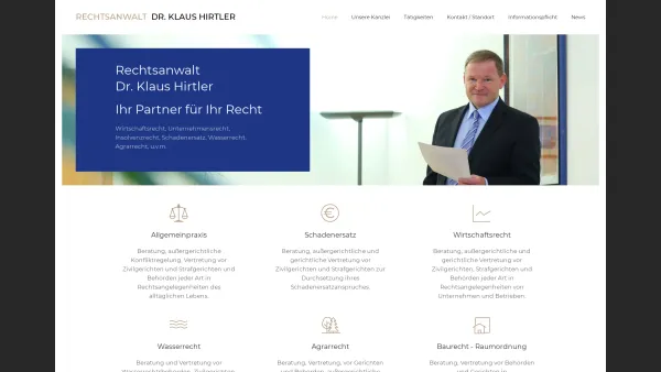 Website Screenshot: Dr. Klaus Hirtler Rechtsanwalt Gesellschaft m.b.H. - Dr. Klaus Hirtler Rechtsanwalt Gesellschaft m.b.H. - Home - Date: 2023-06-14 10:44:40
