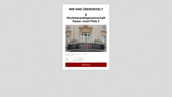 Website Screenshot: Rechtsanwaltsgemeinschaft Millner Schamesberger - § Rechtsanwaltsgemeinschaft Kaiser Josef Platz 5 - Date: 2023-06-26 10:19:35