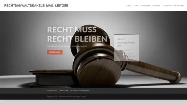 Website Screenshot: Rechtsanwalt Mag. Gerald Leitgeb - Rechtsanwaltskanzlei Mag. Leitgeb | Ihr Ansprechpartner in rechtlichen Angelegenheiten - Date: 2023-06-14 10:38:13