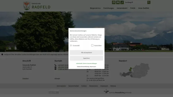 Website Screenshot: Gemeindeamt Radfeld RiS-Kommunal - Radfeld - Startseite - Date: 2023-06-26 10:19:38