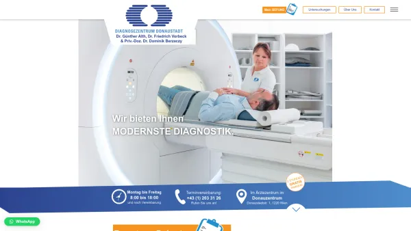 Website Screenshot: Diagnose Zentrum Donaustadt GmbH. 1220 Wien - Diagnosezentrum Donaustadt - Ihre Radiologie in 1220 Wien - Date: 2023-06-14 10:38:10