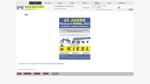 Website Screenshot: Radsport-Kiesl-Radshop - index - Radsport-Kiesl - Date: 2023-06-26 10:19:38