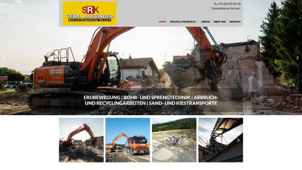 Website Screenshot: RSK-Gebrüder Ragginger Sand und Kiesgewinnung Gesellschaft SRK Ragginger Bohrtechnik Sprengtechnik Sand und Kies - Bauunternehmen | Erdbau Salzburg - SRK Gebrüder Ragginger - Date: 2023-06-26 10:19:38