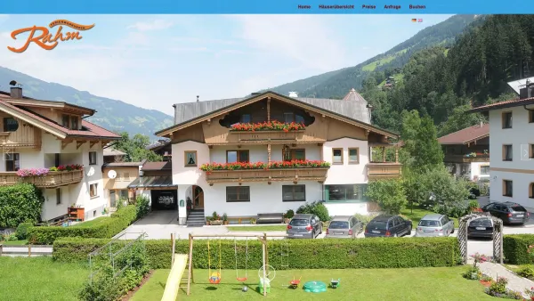 Website Screenshot: Ferienwohnungen Rahm Mayrhofen Zillertal DAS Urlaubsziel - Ferienwohnungen Rahm - Willkommen - Date: 2023-06-26 10:19:38