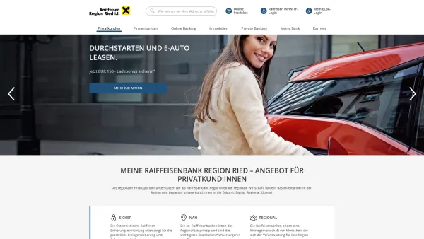 Website Screenshot: Raiffeisenbank Region Ried i.I. registrierte Genossenschaft mit beschränkter Redirect Raiffeisen.at - Raiffeisenbank Region Ried | Privatkunden - Date: 2023-06-14 10:44:40