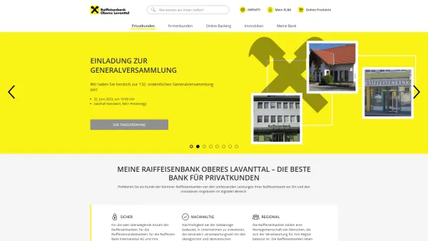 Website Screenshot: Raiffeisenbank Oberes Lavanttal Redirect Raiffeisen.at - Privatkunden - Date: 2023-06-14 16:38:34