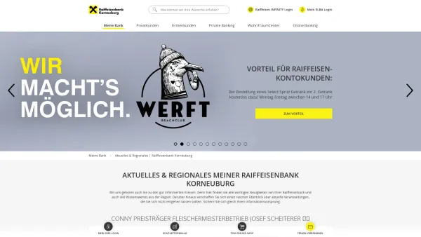 Website Screenshot: Raiffeisenbank Korneuburg - Aktuelles & Regionales | Raiffeisenbank Korneuburg - Date: 2023-06-26 10:19:41