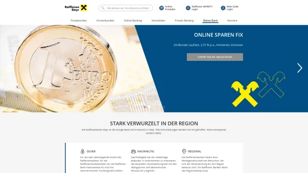 Website Screenshot: Raiffeisenbank Region Steyr Redirect Raiffeisen.at - Meine Bank - Date: 2023-06-26 10:19:41