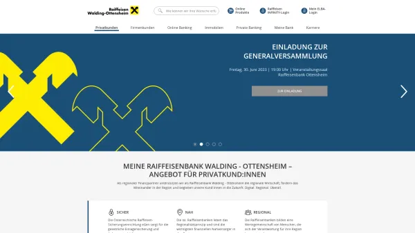 Website Screenshot: Raiffeisenbank Walding-Ottensheim Redirect Raiffeisen.at - Raiffeisenbank Walding - Ottensheim | Privatkunden - Date: 2023-06-26 10:19:41