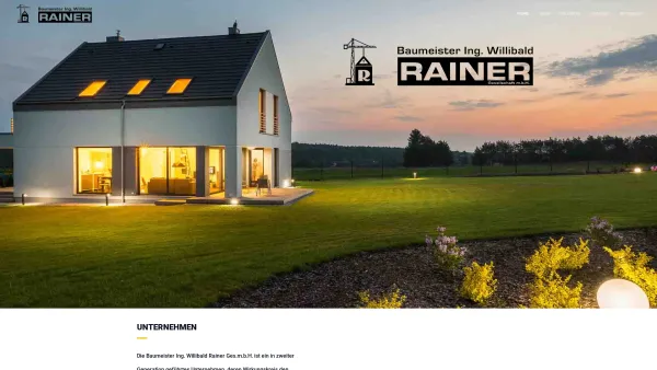 Website Screenshot: Baumeister Ing. Willibald Rainer Ges.m.b.H - Rainerbau - Date: 2023-06-26 10:19:41