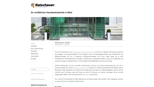 Website Screenshot: Spenglerei-Glaserei RAISCHAUER GmbH - Spenglerei-Glaserei Raischauer - Date: 2023-06-26 10:19:41