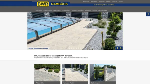 Website Screenshot: BWR Ramböck GmbH - BWR Ramböck Qualitätsprodukte aus Stein für natürliche Gartengestaltung - Date: 2023-06-26 10:19:41