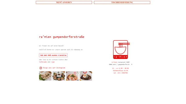 Website Screenshot: ramien - ra'mien Asian Fusion Restaurant - Gumpendorferstr. 9 - Date: 2023-06-26 10:19:41