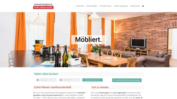 Website Screenshot: Appartements Ferchergasse - Apartments in Wien Hernals - Appartements Ferchergasse - Date: 2023-06-26 10:19:44