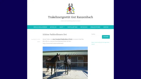 Website Screenshot: Reitschule Gut Gut Ranzenbach - Trakehnergestüt Gut Ranzenbach – Zucht und Ausbildung Hand in Hand - Date: 2023-06-26 10:19:44