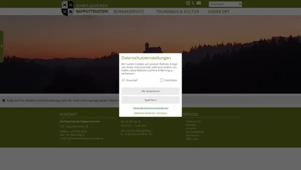 Website Screenshot: Gemeindeamt Marktgemeinde Rappottenste Waldviertel - Rappottenstein - Im Waldviertel - Startseite - Date: 2023-06-26 10:19:44