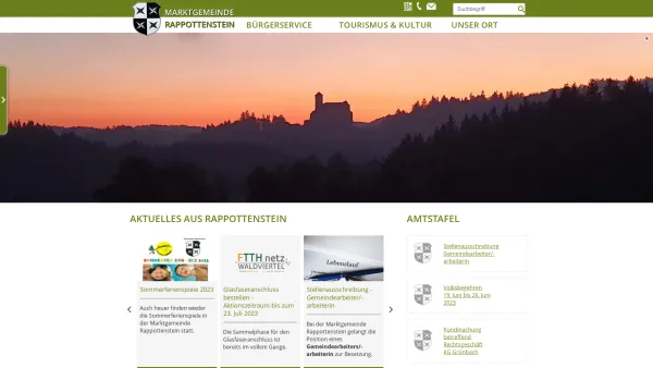 Website Screenshot: Eichinger Marktgemeinde Rappottenste Waldviertel - Rappottenstein - Im Waldviertel - Startseite - Date: 2023-06-26 10:19:44