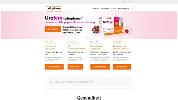 Website Screenshot: ratiopharm Arzneimittel VertriebsGmbH Gute Preise. Gute Besserung. - - Gute Preise. Gute Besserung. - ratiopharm Arzneimittel Vertriebs-GmbH - Date: 2023-06-26 10:19:44