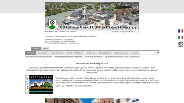 Website Screenshot: Stadtgemeinde Erlebnis Rattenberg - Rattenberg | GLASSTADT RATTENBERG Kultur Gastronomie Wirtschaft Advent | bezirksbegleiter.at - Date: 2023-06-26 10:19:44