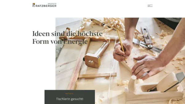 Website Screenshot: Tischlerei Werner Ratzberger - Home - Tischlerei Werner Ratzberger | Der Ideentischler - Date: 2023-06-26 10:19:44