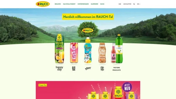 Website Screenshot: RAUCH Fruchtsäfte Gesellschaft m.b.H. & Co - Herzlich Willkommen im RAUCH-Tal - Date: 2023-06-26 10:19:44