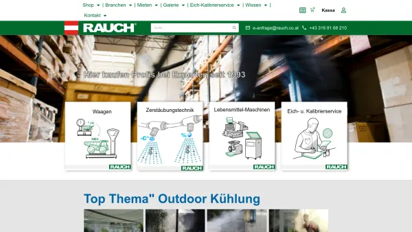 Website Screenshot: Rauch Waagen & Befeuchtungstechnik - RAUCH - Waagen / Sprühnebelsysteme / Lebensmittelmaschinen - Date: 2023-06-26 10:19:44