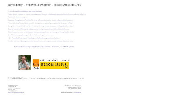 Website Screenshot: CSBeratung Nütze den Raum. RAUMENERGETHIK Raumenergetik - Willkommen bei RAUMENERGETHIK! Lebensraumberatung Nütze den Raum - Date: 2023-06-26 10:19:47