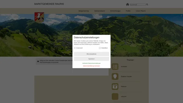 Website Screenshot: Gemeindeamt Rauris eganzes Dorf ist online! - Rauris - GEM2GO WEB - Startseite - Date: 2023-06-26 10:19:47