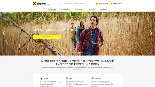 Website Screenshot: Raiffeisenbank Mittelbregenzerwald Redirect Raiffeisen.at - Privatkunden - Date: 2023-06-26 10:19:47