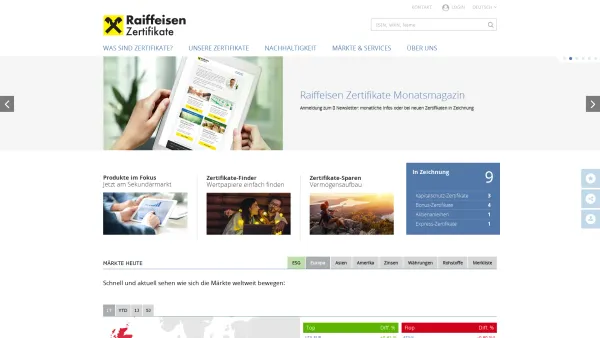 Website Screenshot: Raiffeisen CENTROBANK Start - Raiffeisen Zertifikate : Raiffeisen Zertifikate - Date: 2023-06-26 10:19:47