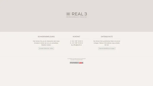 Website Screenshot: Real 3 Immobilienservice & Consulting OG - REAL3 Immobilienservice & Consulting OG - Date: 2023-06-14 10:44:43