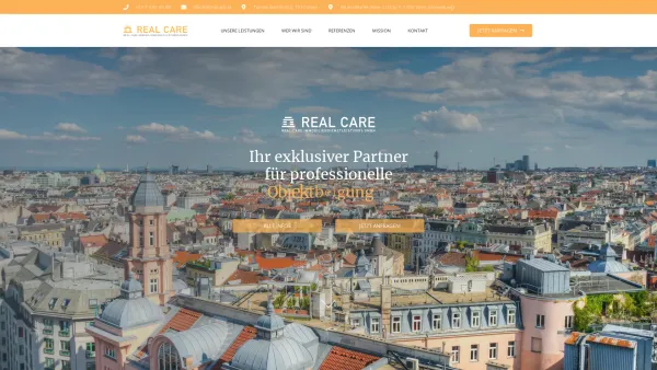 Website Screenshot: Real Care Immobiliendienstleistungen Fa. Jonathan Kohn - Realcare - Objektbetreuung, Immobilienreinigung, Winterdienst - Date: 2023-06-14 10:44:43