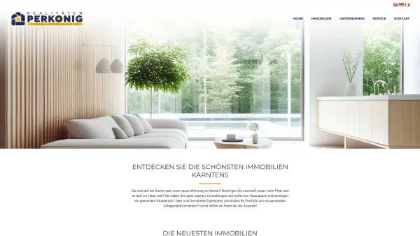 Website Screenshot: Realitäten Perkonig Immobilientreuhand OG - Homepage - Realitäten Perkonig - Date: 2023-06-15 16:02:34