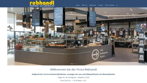 Website Screenshot: rebhandl Kühlmöbel und Ladenbau GesmbH - Home - Rebhandl - Date: 2023-06-26 10:19:50