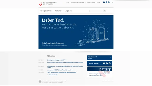 Website Screenshot: Dr. Burkhard Hirn und Dr. Gerold Hirn Gesellschaft bürgerlichen Die Österreichischen Rechtsanwälte Ö R A K - Österreichischer Rechtsanwaltskammertag - rechtsanwaelte.at - Date: 2023-06-15 16:02:34