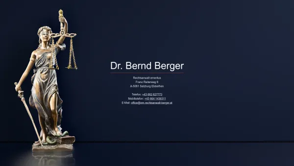 Website Screenshot: Rechtsanwaltskanzlei Dr. Bernd Berger - Rechtsanwalt emeritus Dr. Bernd Berger - Date: 2023-06-26 10:19:50