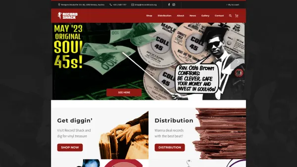Website Screenshot: to record shack - Homepage: Record Shack - - Date: 2023-06-14 10:44:43
