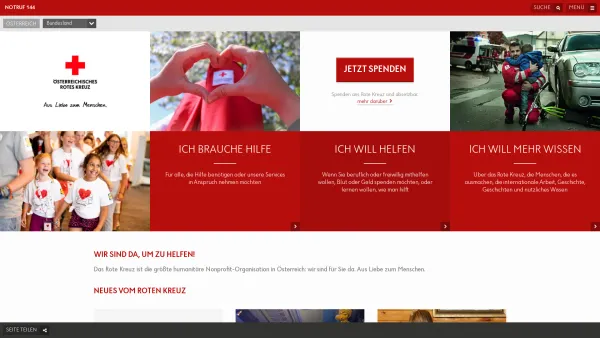 Website Screenshot: Österreichisches Rotes Kreuz - Österreichisches Rotes Kreuz – Rotes Kreuz - Date: 2023-06-26 10:19:50