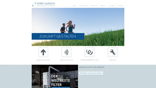 Website Screenshot: Reder-Technik GmbH - Unternehmen - Absaugtechnik - Reder Systems - Date: 2023-06-26 10:19:50