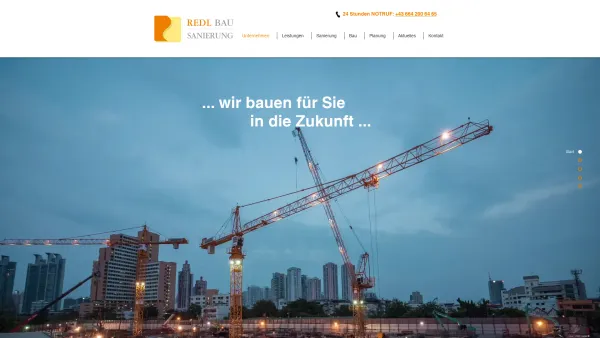 Website Screenshot: REDL BAU u. Sanierungs GmbH - Bauunternehmen | Redl Bau Sanierung | Linz - Date: 2023-06-14 10:44:43