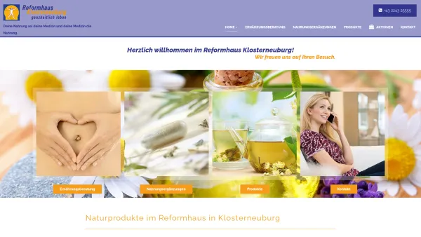 Website Screenshot: Reformhaus Klosterneuburg ganzheitlich leben - Hochwertige Naturprodukte im Reformhaus Klosterneuburg - Date: 2023-06-26 10:19:53