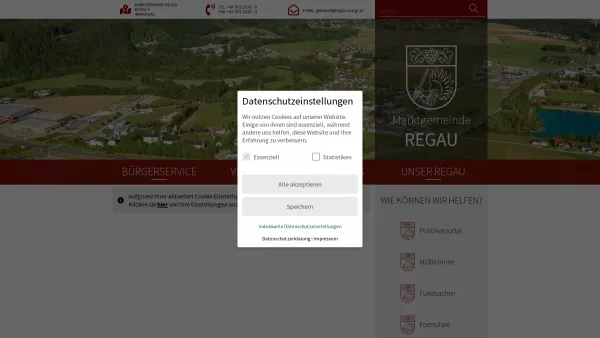 Website Screenshot: Gemeindeamt Regau RiS-Kommunal - Marktgemeinde Regau - STARTSEITE - Date: 2023-06-26 10:19:53