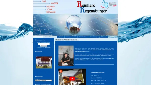 Website Screenshot: Reinhard Gas Wasser Heizng Solar Reihard Regensburger Tösens - Solar Bad Heizung Sanitaer Reinhard Regensburger - Alternativenergie in Landeck - Date: 2023-06-26 10:19:53