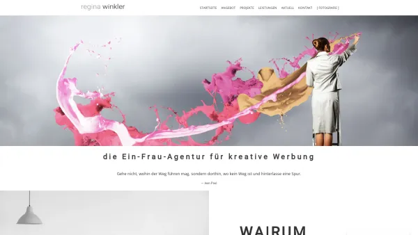 Website Screenshot: Web . Werbung . Büroservice | Winkler Regina - Regina Winkler - kreative Werbung - Date: 2023-06-26 10:19:53