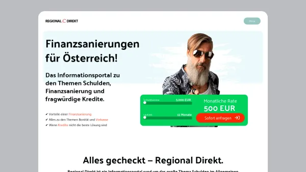 Website Screenshot: Regional Direkt - Finanzsanierung in Österreich. - Date: 2023-06-15 16:02:34