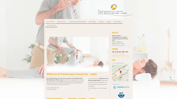 Website Screenshot: Therapiezentrum Landeck - Willkommen bei Physiotherapeut Emmanuel Juen - Landeck - Physiotherapie Emmanuel Juen - Therapiezentrum Landeck - Massage - Reha - Date: 2023-06-26 10:19:53