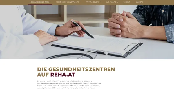 Website Screenshot: Sailer Software - Gesundheitszentren - Reha.at - Date: 2023-06-14 10:44:45