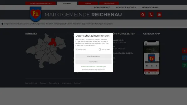 Website Screenshot: Gemeindeamt Reichenau Mühlkreis RiS-Kommunal - Reichenau im Mühlkreis - GEM2GO WEB - Zentrum - Date: 2023-06-15 16:02:34